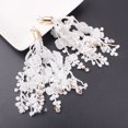 thumbnail image 5 of Ayyufe Bridal Wedding Lace Tassel Rhinestone Long Dangle Pearl Stud Earrings, 5 of 7