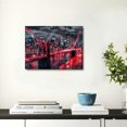 thumbnail image 4 of Acheng New York City Canvas Wall Art Black White Red Brooklyn Bridge Pictures NYC Skyline Cityscape Artwork for Living Room Bedroom Modern Home Decor   (Red) 20x16inch, 4 of 6