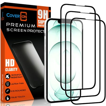 CoverON 3pcs Pack For Apple iPhone 13 Pro Max Screen Protector Tempered Glass- 98% full Coverage 9H Scratch Resistant - HD Clear
