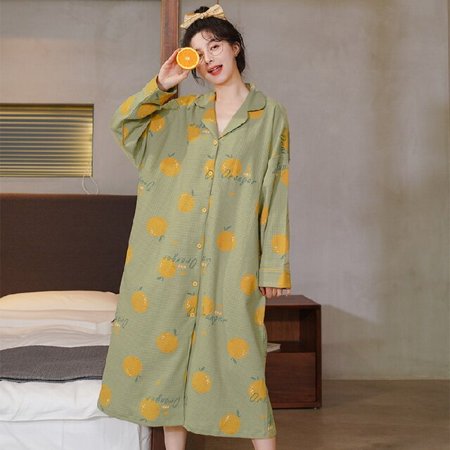 

DanceeMangoo Young Girl Japanese Cardigan Nightdress Long Sleeve Autumn Nightgowns & Sleepshirts Women Sleepwear Princess Home Wear Clohtes