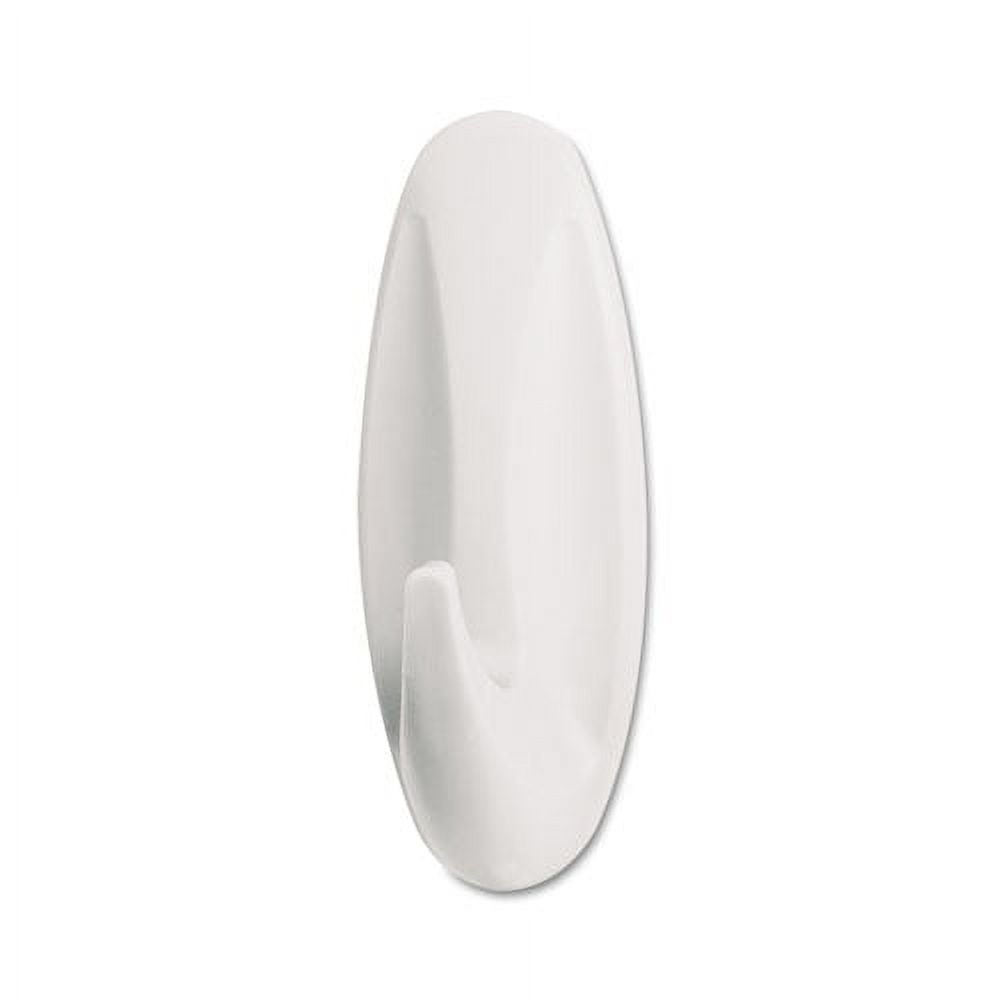 General Purpose Designer Hooks, Small/medium, 3 Lb Cap, White, 4 Hooks And 4 Strips/pack | Bundle of 10 Packs