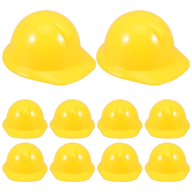 10 Uds. Sombrero de construcción en miniatura, modelo de casco pequeño, decoración de casco de muñeca