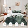 thumbnail image 3 of Manfei Woodland Stag Twin Comforter Sets,Foggy Pine Hills Bedding Set,Green,Black Reversible,2-Piece,1 Comforter and 1 Pillowcase, 3 of 7