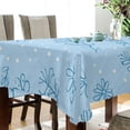 thumbnail image 4 of 60x108 Inch Tablecloth Polyester Square Tablecloth for Home Kitchen Dinner Decor Blue Branch and White Dots, 4 of 9