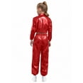 thumbnail image 2 of Zaldita Kids Girls 2 Piece Holographic Street Jazz Hip Hop Modern Dance Outfit Flap Pocket Zip Up Jacket with Pants Set Red 10, 2 of 7