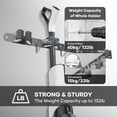 thumbnail image 4 of Mop and Broom Holder Wall Mount with 5 Racks and 4 Hooks, Heavy Duty Self-Adhesive Organizer for Kitchen, Laundry, Garage, Garden Storage, Silver – Includes 2 Extra Hooks, 4 of 9