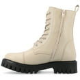 thumbnail image 3 of Journee Womens Aaley Combat Inside Zip Booties, Widths Available, 3 of 10
