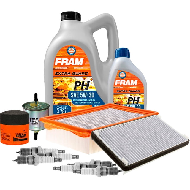 Kit De Afinación Con Aceite 5W30 Mineral, Bujías Platino, Filtro De Aire, Filtro De Aceite, Filtro De Combustible Y Filtro De Cabina 12 Piezas Compatible con Mercury Mariner V6 3.0L DE 2005 A 2006