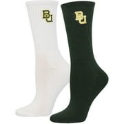 Women's ZooZatz Green/White Baylor Bears 2-Pack Quarter-Length Socks