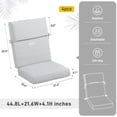 thumbnail image 4 of Aoodor 4-Piece Outdoor Chair Cushions 45 x 22 x 4 Inch Patio Furniture Seat Cushion - Light Gray, 4 of 10