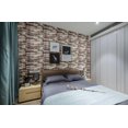 thumbnail image 2 of Dundee Deco Self Adhesive Foam Wallpaper - Off-White, Mauve Faux Bricks, 2.3 ft x 2.5 ft Each, 5-Pack, 2 of 9