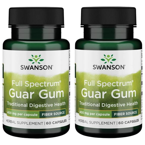Swanson Full Spectrum Guar Gum 400 mg 60 Caps 2 Pack