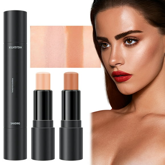 Awwp Two Sets Double Head Contouring Stick Makeup Stick Face Shaping & Contouring Stick Rich Sticks Makeup Kit Face Makeup Highlighter Stick Contouring Makeup Kit, Cruelty-Free & Vegan