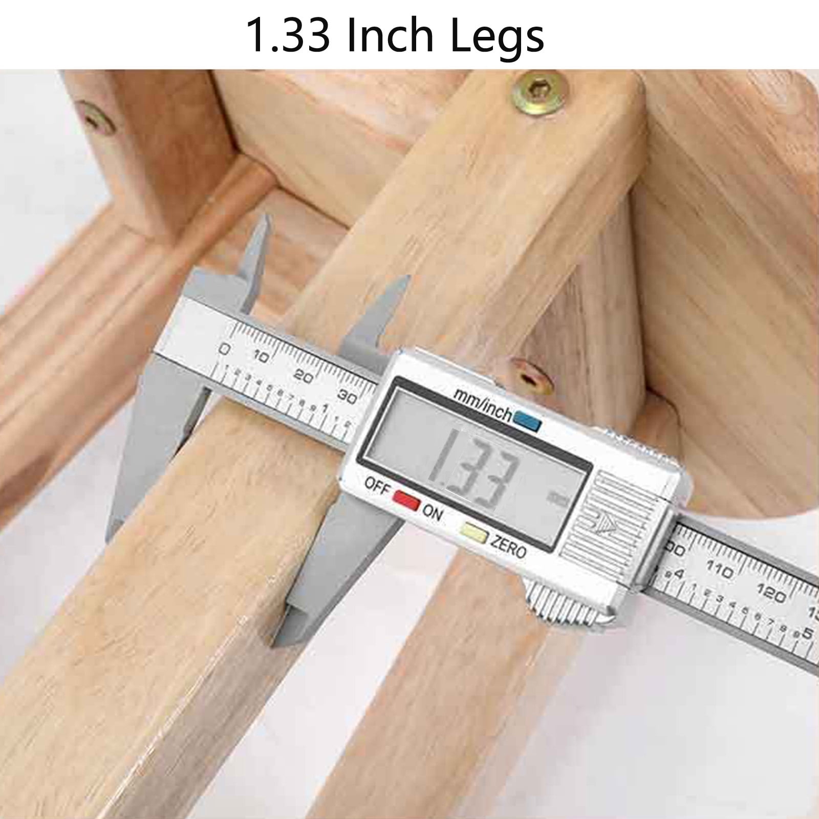 27.5" Wood Bar Stool, 330lbs Capacity Backless Round Counter Stool with Anti-Slip Feet for Kitchen Farmhouse Modern Home Decor