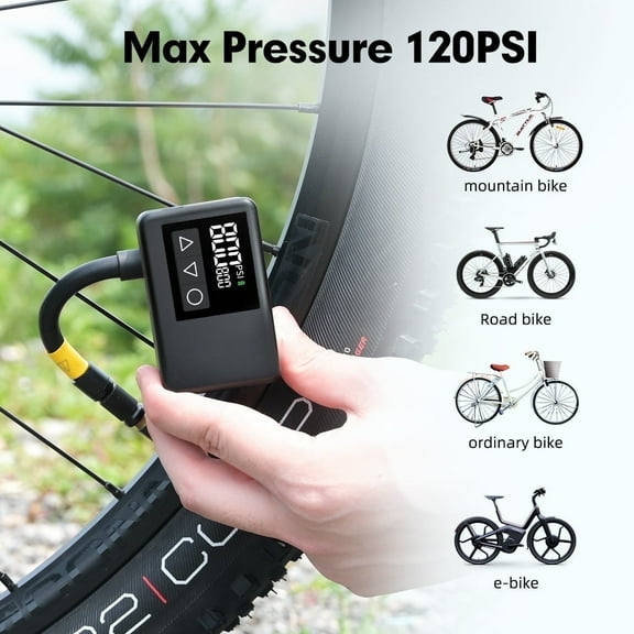 NEOVANEX Mini Electric Bike Pump 120 PSI High Pressure Electric