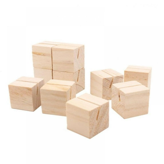 20 Pack Wood Place Card Holders Wood Table Number Stands Picture Holder Acrylic Sign Holders for Wedding Dinner Home Party Events Decoration