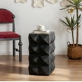 thumbnail image 2 of 23.62"Height Three-dimensional Embossed Pattern Design Retro Side Table Retro Furniture Black, 2 of 14
