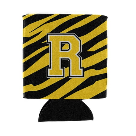 

Carolines Treasures CJ1026-RCC Letter R Initial Tiger Stripe - Black Gold Can or Bottle Hugger Can Hugger multicolor