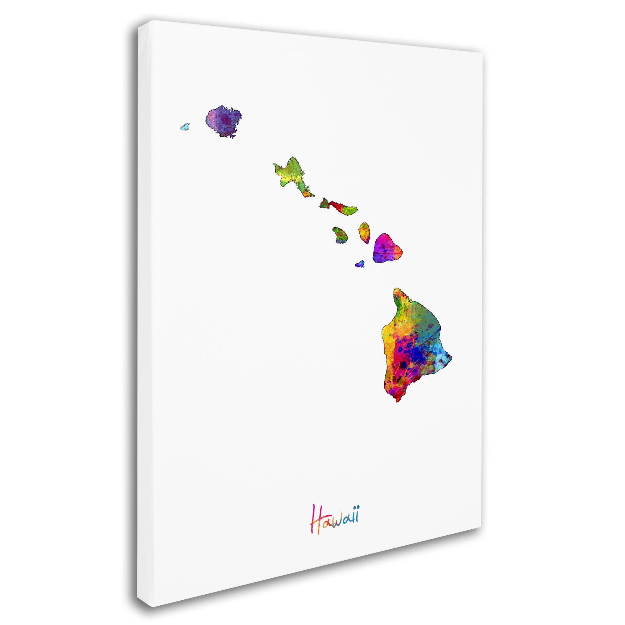 Trademark Fine Art "Hawaii Map" Canvas Art by Michael Tompsett