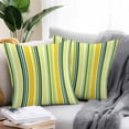 thumbnail image 2 of Yellow Stripes Outdoor Pillow Covers Set of 2 Lines Art Waterproof Throw Pillow Case Decorative Square Cushion Cover for Patio Couch Garden Balcony, 26"x26", 2 of 9
