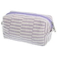 thumbnail image 1 of 1 Pc Bolsa de Maquillaje de Tejer Portátil para Mujeres para Vacaciones y Viajes de Negocios Hilo Púrpura, 1 of 3