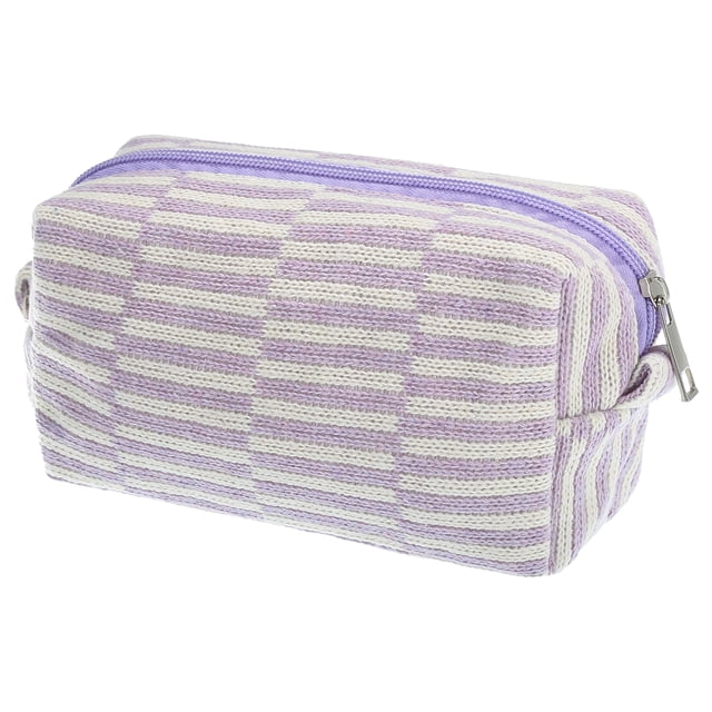 1 Pc Bolsa de Maquillaje de Tejer Portátil para Mujeres para Vacaciones y Viajes de Negocios Hilo Púrpura