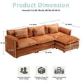 thumbnail image 2 of Villeston 112" Cloud Modular Sectional Sofa for Living Room, L-Shaped Cloud Sofa Couch with Chenille Fabric, 3 Seat Oversized Couch with Movable Ottoman, Orange, 2 of 8