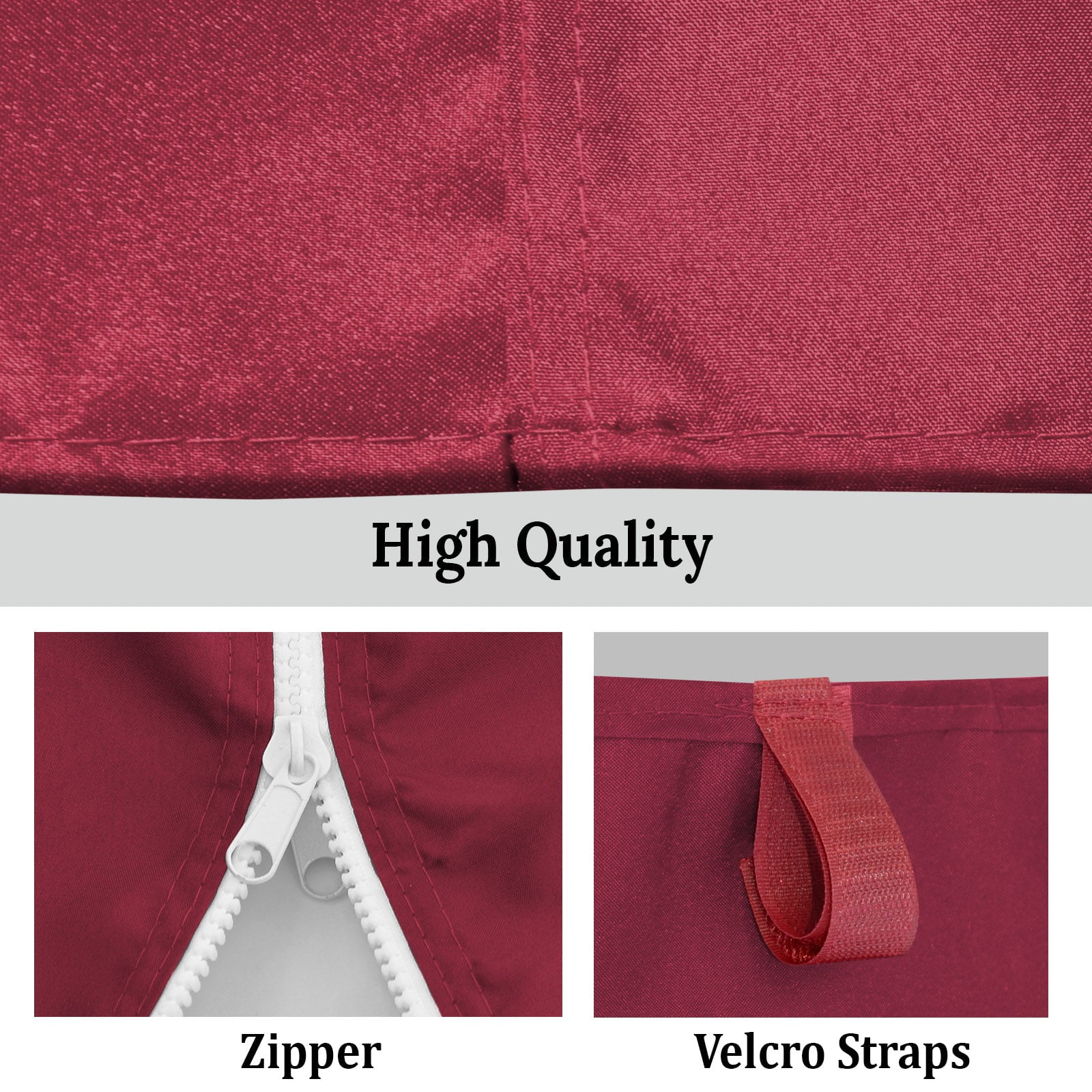 SOLAXO 19.7'x6.54' Canopy Sidewall ONLY for 10'x20' Pop Up Canopy Party Tent with Zipper Door, 4 Pack, Burgundy