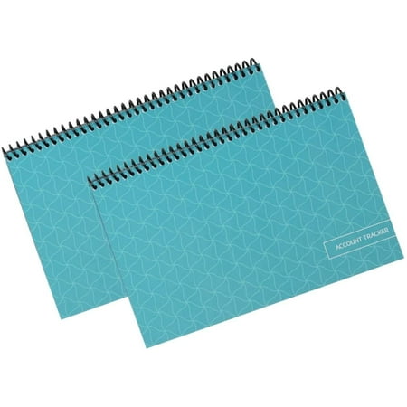 The Superior Register Check and Debit Card Register, Simple Account Tracker & Financial Ledger - Wide Edition (2 Pack – Teal)