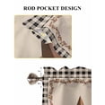 thumbnail image 6 of Western Texas Star Retro Living Room Curtains 2 Panel, Rustic Vintage Berry Black Beige Plaid Cafe Window Treatment, Farmhouse Bedroom Bathroom Kitchen Curtains Drapes 104"x45", 6 of 6