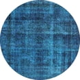 thumbnail image 1 of Ahgly Company Indoor Round Oriental Light Blue Industrial Area Rugs, 5' Round, 1 of 4