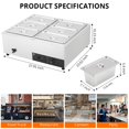 thumbnail image 2 of Adoolla 48QT Commercial Food Warmer, Stainless Steel Electric Buffet Server with 6 x 8Qt Pans, 2 of 7