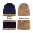thumbnail image 2 of Juego de bufanda de 2 piezas para sombrero de invierno, gorro de punto de felpa cálido, gorro de punto grueso, bufandas, conjunto de bufandas compatibles con hombres y mujeres Afortunado Sencillez, 2 of 5