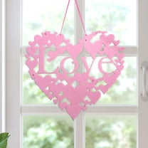 LAMIRO Valentine's Day Heart Shape Ornament Doorplate Happy Valentine'S Day Sign Farmhouses Decoration For Front Door