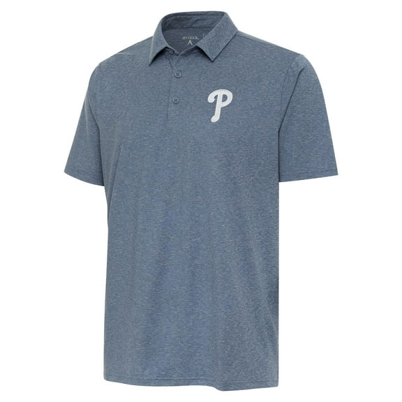 Men's Antigua  Heather Navy Philadelphia Phillies Par 3 Polo