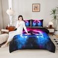 thumbnail image 4 of Homewish Football Gamer Full Size Comforter Sets 3-Piece for Boys,Sport Gaming Rugby Bedding Comforter Set,Abstract Gradient Blue Pink Lightweight Bedding Sets,Microfiber Bedroom Decor, 4 of 8