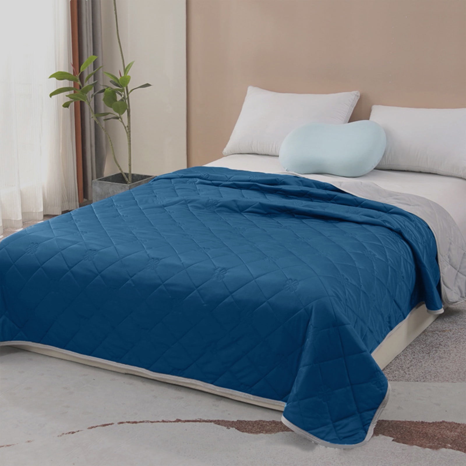 All-Season Soft Cooling Quilt - Breathable Diamond Stitching & Machine-Washable Bedding for Hot Sleepers, Home Essentials & Gift-Ready Luxury Comfort