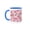 Blue/White, variant on 3drose, Valentines Day Pattern of Gorgeous and Pretty Pink Boho Flowers Gift, 11oz Two-tone Red Mug