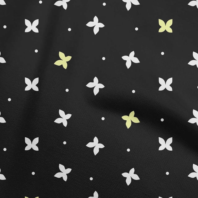 oneOone Rayon Black Fabric Floral & Sewing Craft Projects Fabric Prints By Yard 56 Inch Wide