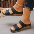 thumbnail image 6 of Samdudou Sandals for Women Casual Summer Slip On Flat Shoes Open Toe Double Strap Hollow Out Pattern Lightweight Footwear for Office, 6 of 9