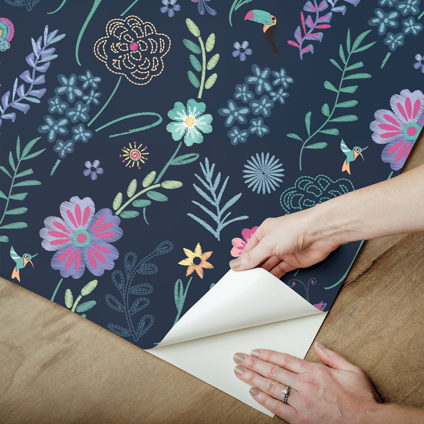 Disney Encanto Embroidery Floral Peel & Stick Wallpaper