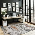 thumbnail image 3 of Jakolive 5x7 Oblong Area Rug: Modern Oil Painting-Infused Design, Washable, Low-Pile and Weathered Finish, Nostalgic Art Carpet for Kitchens, Dining Areas, Bedrooms, Rust red, 3 of 8