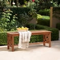 thumbnail image 3 of LuxenHome Carmel Solid Wood Outdoor Dining Bench, 3 of 10