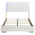 thumbnail image 4 of Bed Frame White High Gloss Wood Full LED Panel Bed, 4 of 7