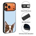 thumbnail image 2 of WIRESTER Shockproof Soft Rubber Cover Case for Apple iPhone 17 Pro Max 6.9" 2025, Animal Boston Terrier Red and White Dog On Light Blue Background, 2 of 5