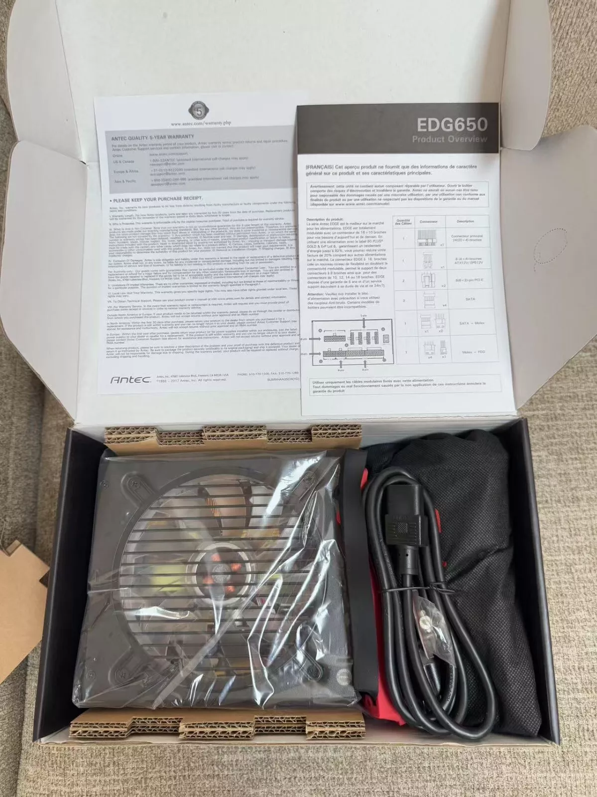 Antec Edge 650 650W Gaming ATX 650W ATX PSU Power Supply 80+ Gold
