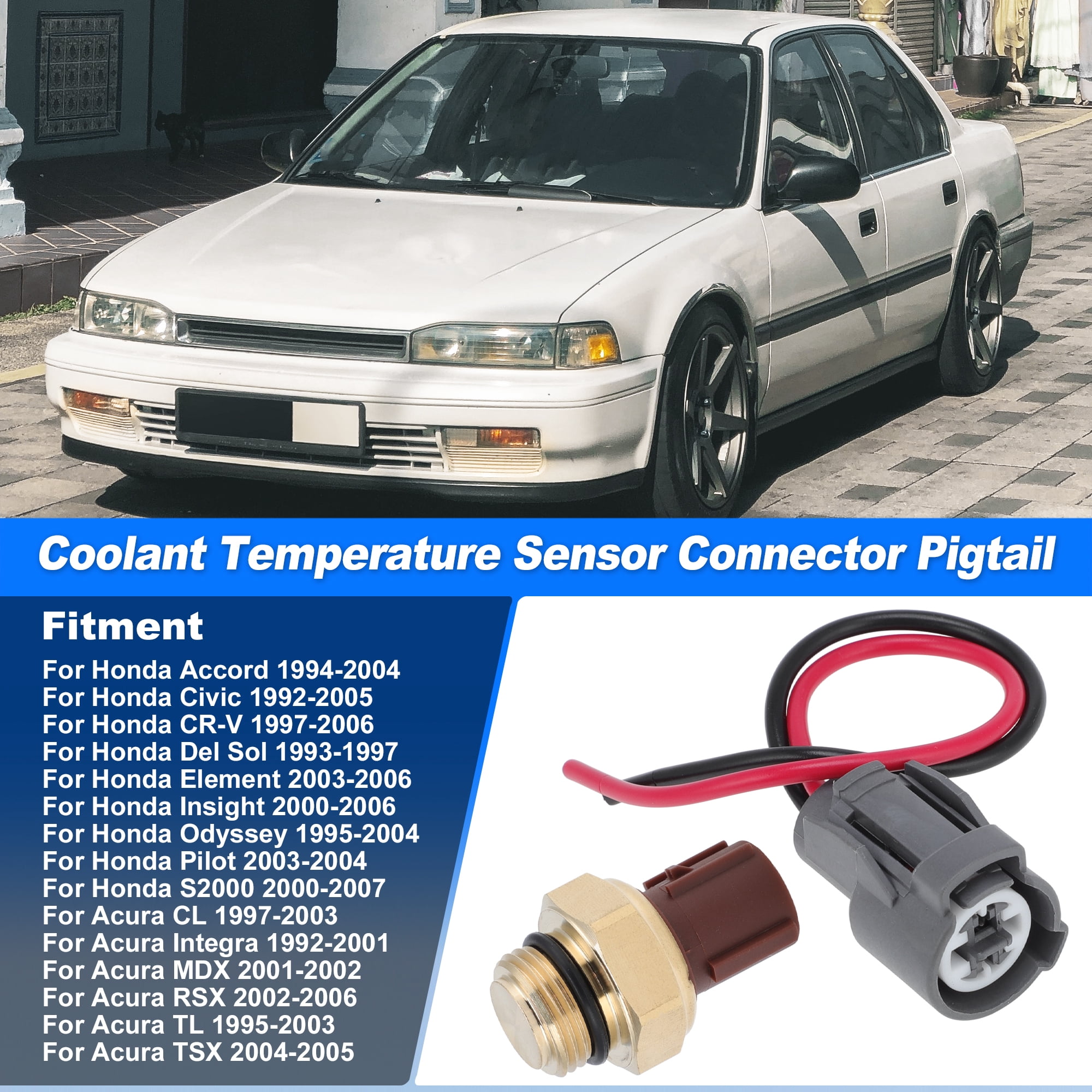Unique Bargains Coolant Temperature Sensor Connector Pigtail for Honda Accord and CR-V