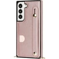 thumbnail image 4 of Case for Samsung Galaxy S22+ Plus (Not S22) with Card Slot Holder, Removable Adjustable Shoulder Strap Lanyard Crossbody Neck Purse Phone Case for Samsung Galaxy S22 Plus KB Rose, 4 of 18