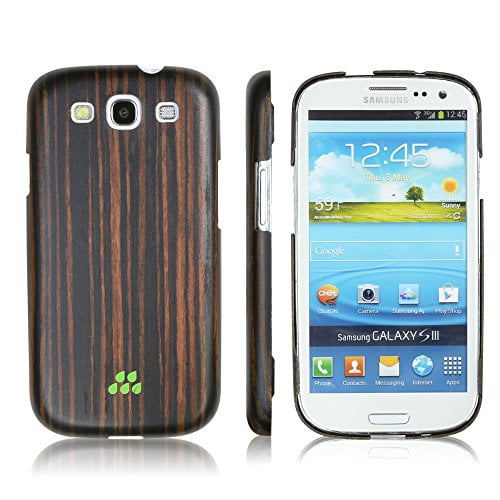 Samsung Galaxy S3 Case, Evutec Wood S 0.04" Ultra Thin Slim/Fibre FSC Certified Farm Wood/Made with real Wood Protection/Naturally Sleek Snap Case Cover - Ebony - Walmart.com