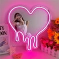 thumbnail image 3 of Heart Neon Sign Light Melt Heart Neon Light Mirror Sign LED Pink Heart Neon Sign Light for Bedrooms Girls Rooms Parties Studios Beauty Salon Decor Birthday Gifts, 3 of 6